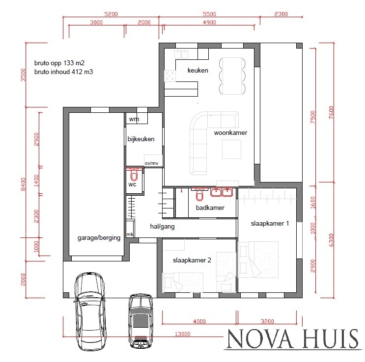 NOVA-HUIS 8 gelijkvloerse bungalow alles slaapkamer en badkamer beneden staalframebouw moderne bouw 