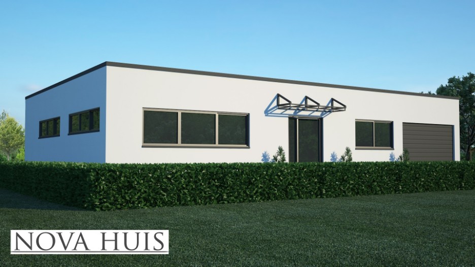NOVA-HUIS 9 patiobungalow staalframe alles gelijkvloers moderne huis ontwerp energiezuinig