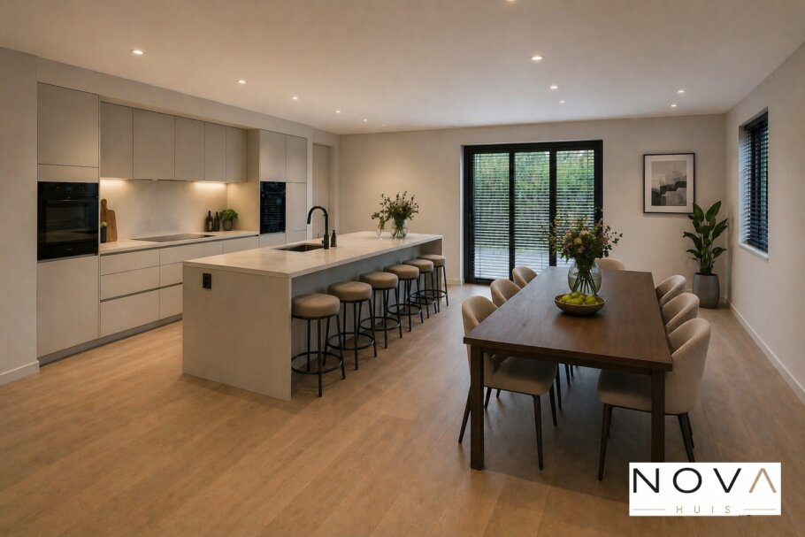 NOVAHUIS  type A150 interieur foto moderne woonkamer keuken badkamer slaapkamer
