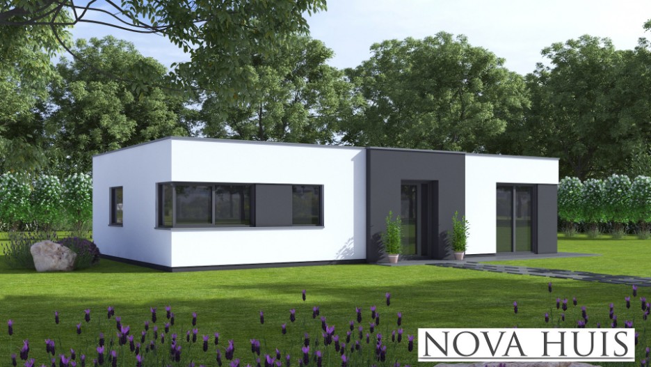 NOVA-HUIS A 163 v1 moderne bungalow met plat dak levensloopbestenig