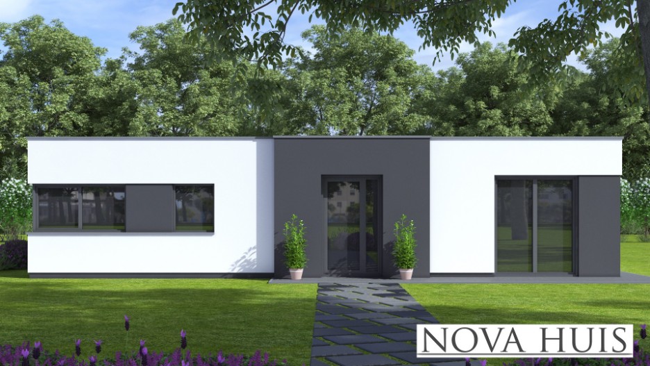 NOVA-HUIS A 163 v1 moderne bungalow met plat dak levensloopbestenig