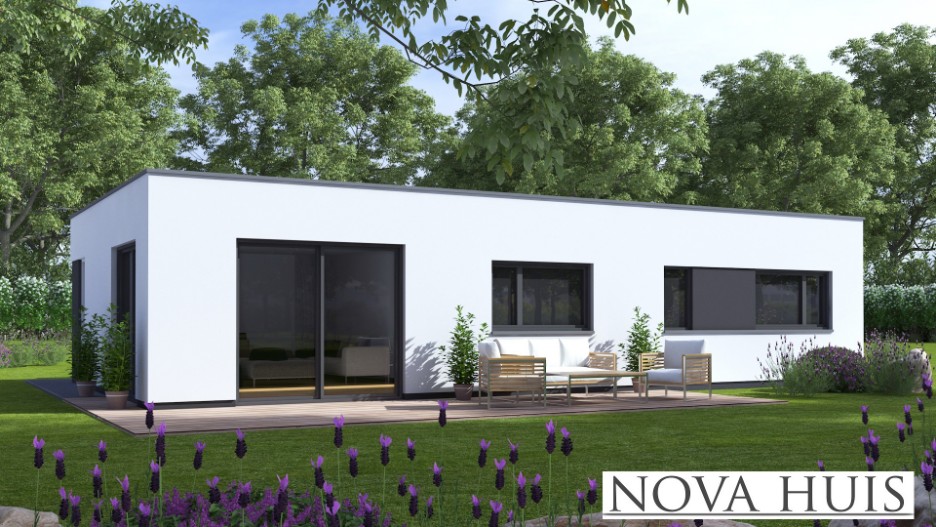 NOVA-HUIS A 163 v1 moderne bungalow met plat dak levensloopbestenig