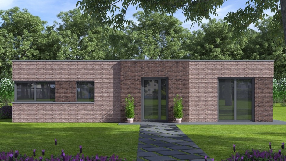 NOVA-HUIS A 163 v1 moderne bungalow met plat dak levensloopbestenig