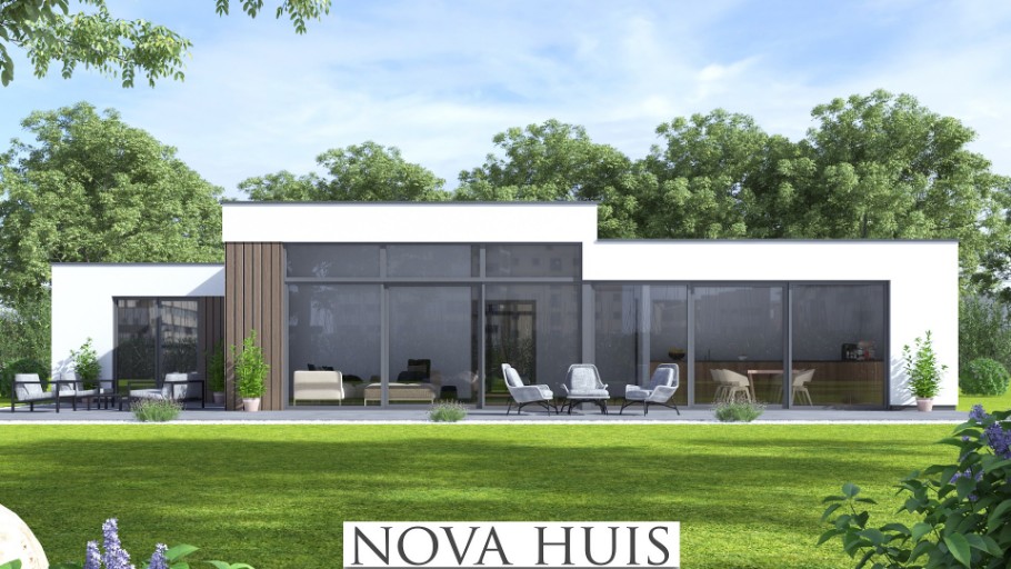 NOVA HUIS A 170 bungalow woning met verhoogd dak Staalframebouw Nederland 
