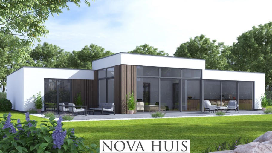 NOVA HUIS A 170 bungalow woning met verhoogd dak Staalframebouw Nederland 