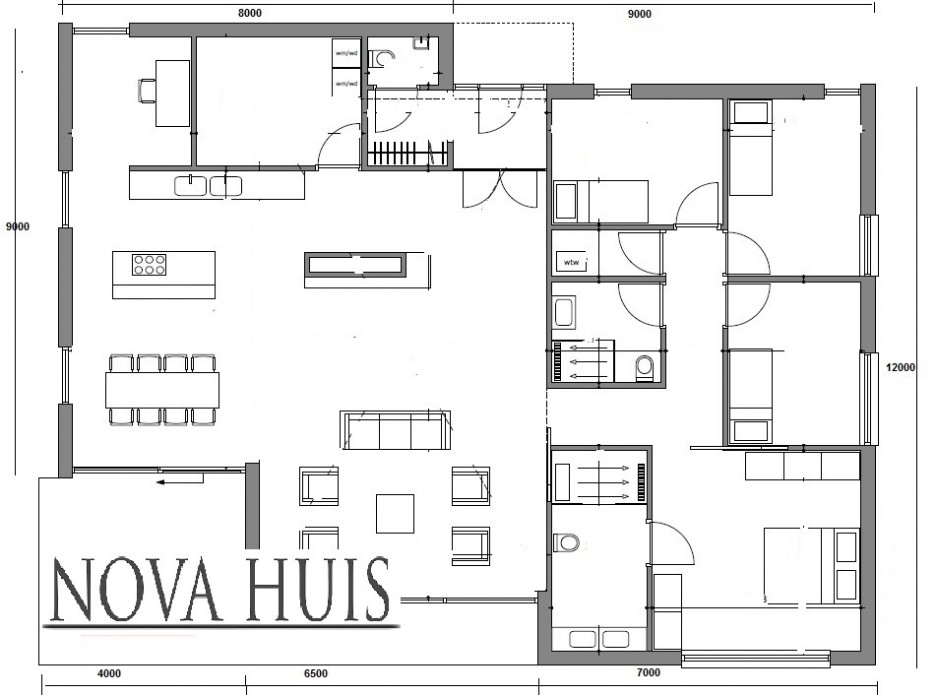 NOVA-HUIS A100 v2 levensloopbestendige Bungalow woning energieneutraal ATLANTA staalframebouw 