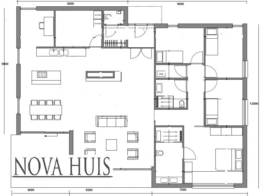 NOVA-HUIS A100 v2 levensloopbestendige Bungalow woning energieneutraal staalframebouw Nederland 