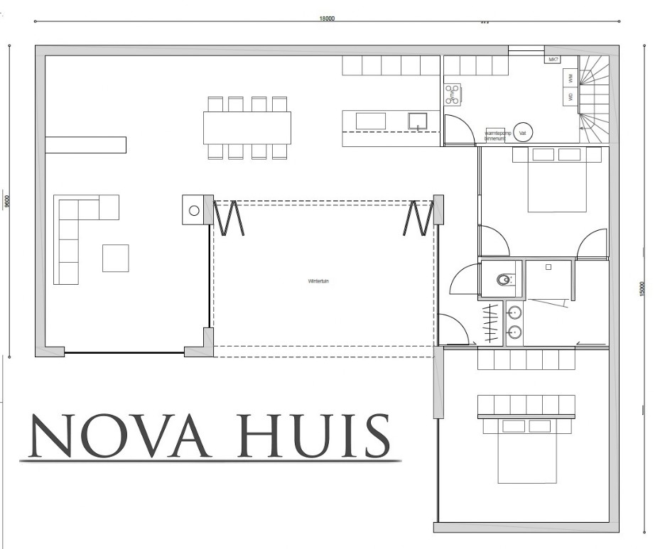 NOVA-HUIS A104 Patiobungalow levensloopbestendige woning ATLANTA MBS staalframebouw 