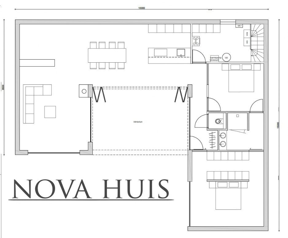 NOVA-HUIS A104 Patiobungalow levensloopbestendige woning ATLANTA MBS staalframebouw 