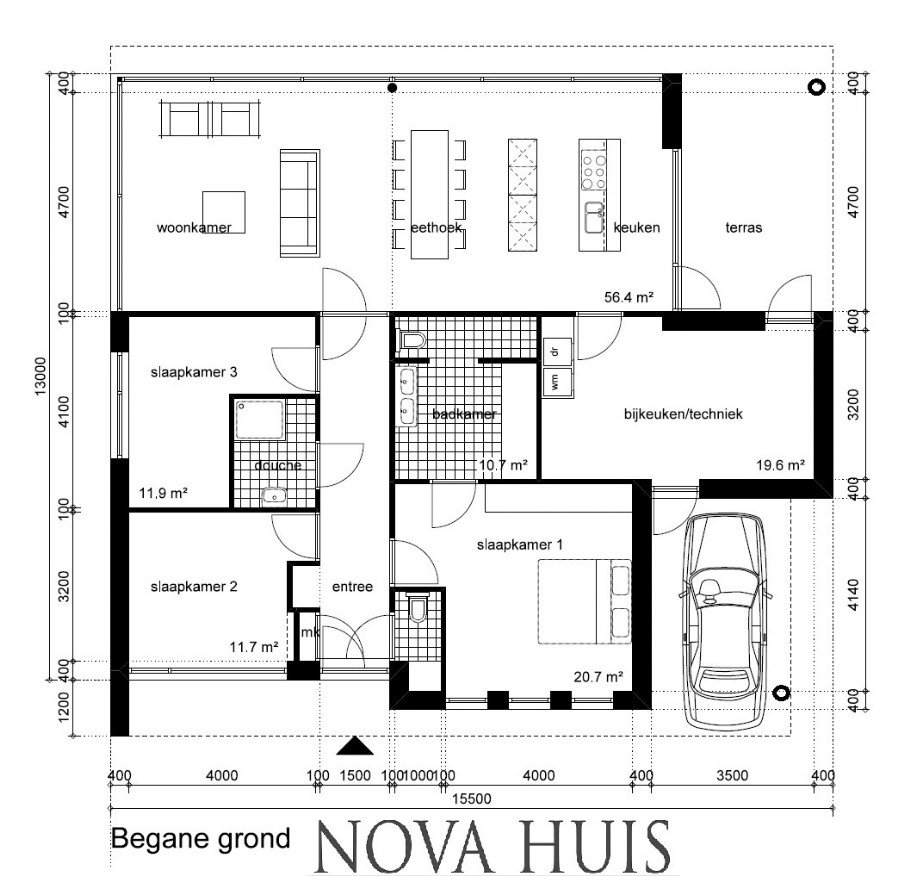 NOVA-HUIS A107 levensloopbestendige woningen casco met Staalframebouw Nederland