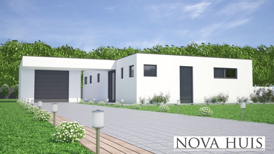 NOVA-HUIS A145 bungalow indeling en plattegrond staalframebouw Nederland