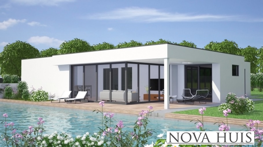NOVA-HUIS A145 bungalow indeling en plattegrond staalframebouw Nederland