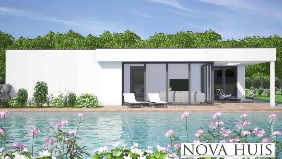 NOVA-HUIS A145 bungalow indeling en plattegrond staalframebouw Nederland