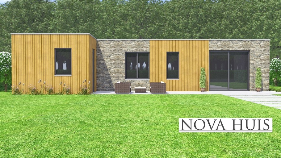 NOVA-HUIS A152 levensloopbestendige woning plat dak energieneutraal staaalframebouw Nederland