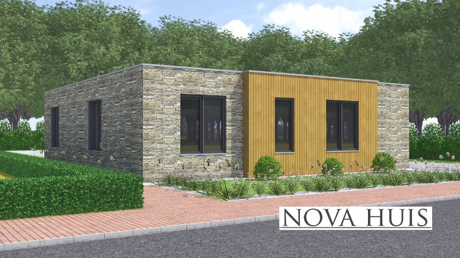 NOVA-HUIS A152 levensloopbestendige woning plat dak energieneutraal staaalframebouw Nederland