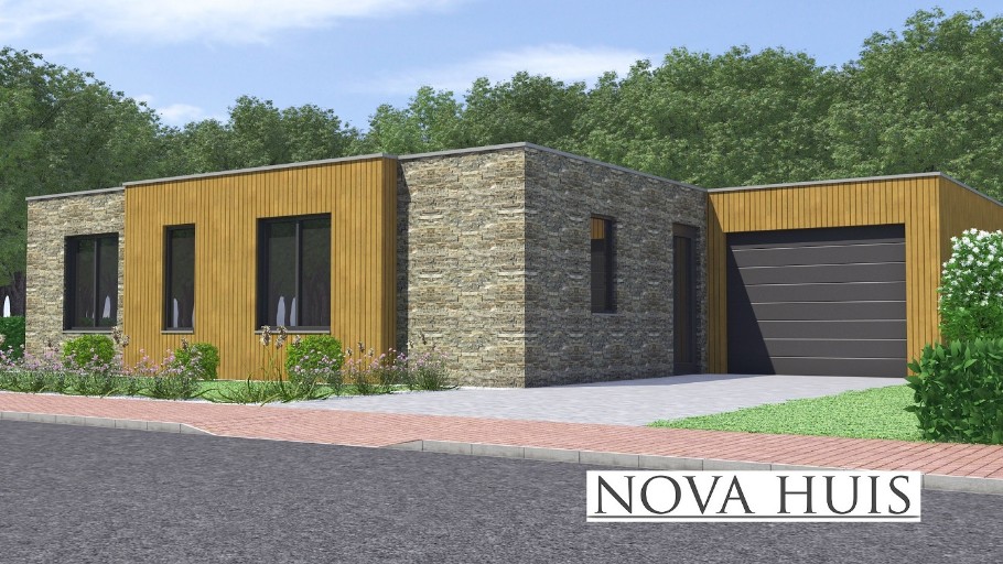 NOVA-HUIS A152 levensloopbestendige woning plat dak energieneutraal staaalframebouw Nederland
