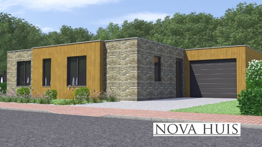 NOVA-HUIS A152 levensloopbestendige woning plat dak energieneutraal staaalframebouw Nederland