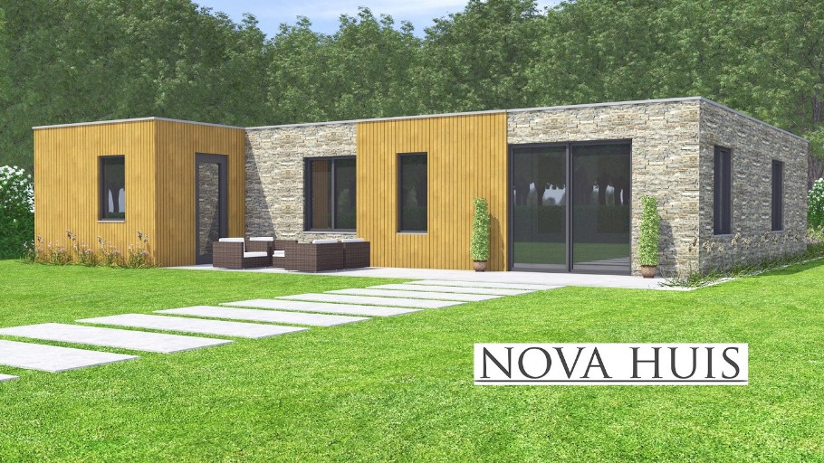 NOVA-HUIS A152 levensloopbestendige woning plat dak energieneutraal staaalframebouw Nederland