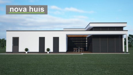 NOVA-HUIS A17 mooie moderne gelijksvloerse bungalow met plat dak en veel licht onder architectuu NOVA-HUIS A17 mooie moderne gelijksvloerse bungalow met plat dak en veel licht onder architectuu