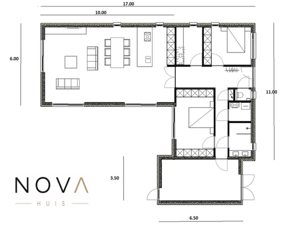 Moderne levensloopbestendige woning A-178 met plat dak en patio