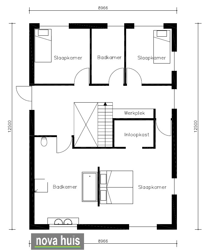 NOVA-HUIS Eigentijdse kubistische woning in moderne bouwstijl overdekt terras veel glas en licht K89