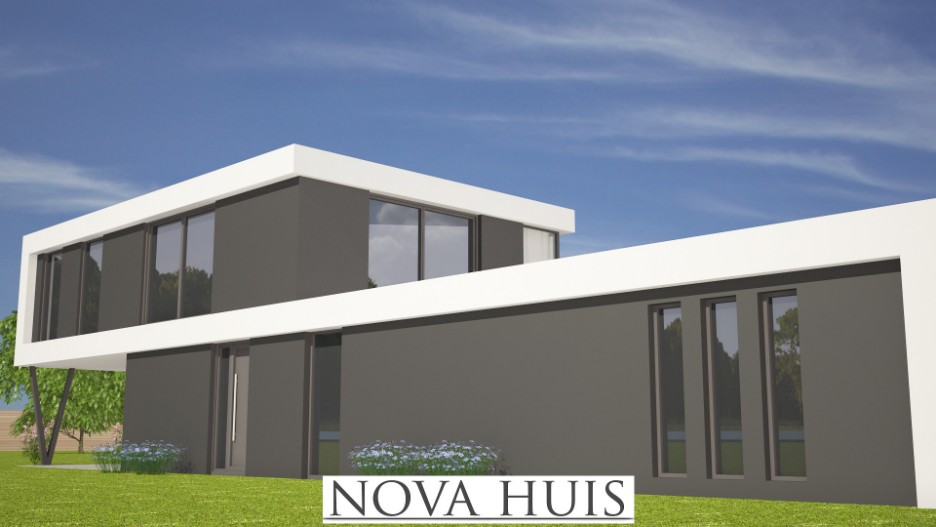 NOVA-HUIS K 345 moderne villa met veel ramen glas energieneutraal staalframebouw