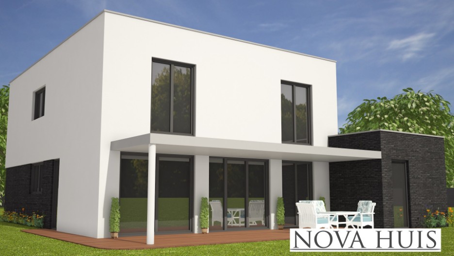 NOVA-HUIS K339 kubistische villa beter bouwen met  ATLANTA staalframe MBS