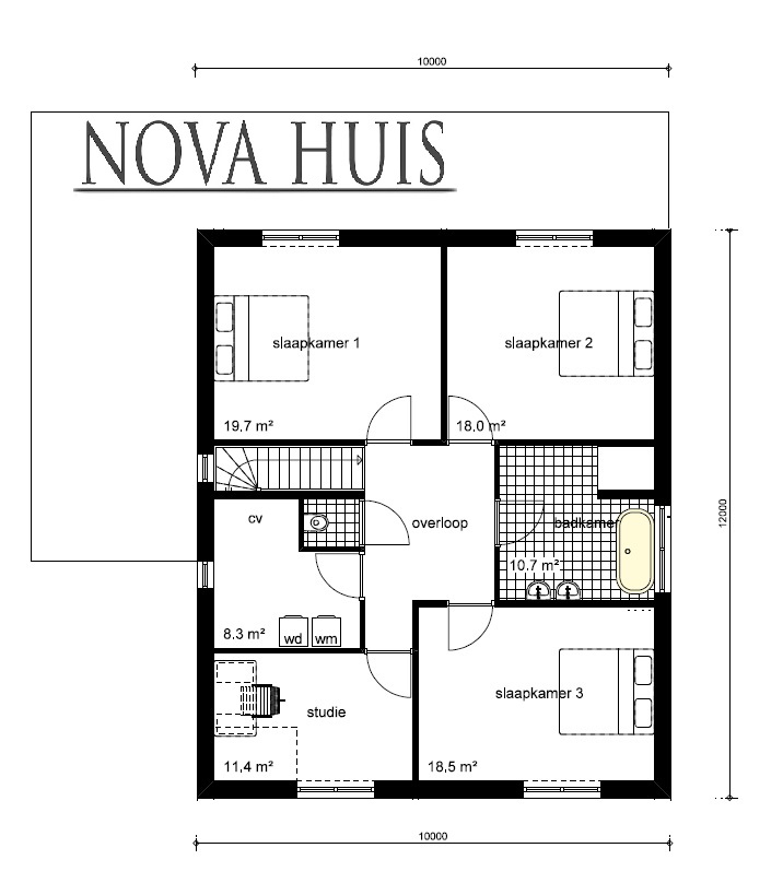 NOVA-HUIS K339 kubistische villa beter bouwen met  ATLANTA staalframe MBS