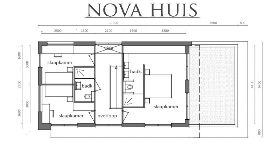 NOVA HUIS K342 mooie moderne witte villa met houtaccenten staalframe