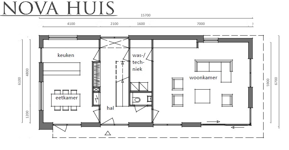 NOVA HUIS K342 mooie moderne witte villa met houtaccenten staalframe