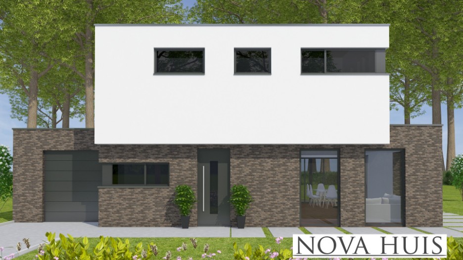 NOVA HUIS K361 modern kubistisch  robuust passief ATLANTA MBS Staalframe