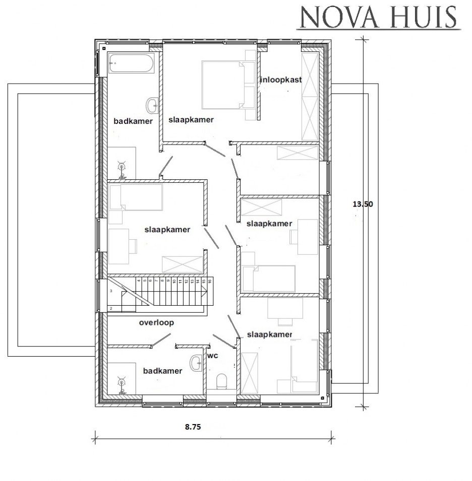 NOVA HUIS K361 modern kubistisch  robuust passief ATLANTA MBS Staalframe