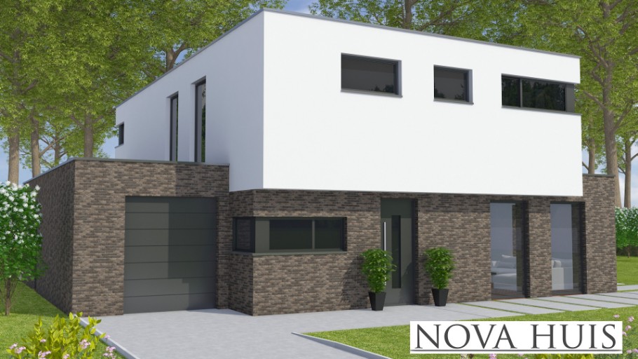 NOVA HUIS K361 modern kubistisch  robuust passief Staalframebouw Nederland