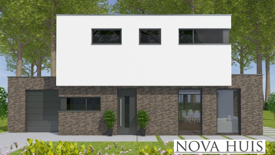 NOVA HUIS K361 modern kubistisch  robuust passief Staalframebouw Nederland