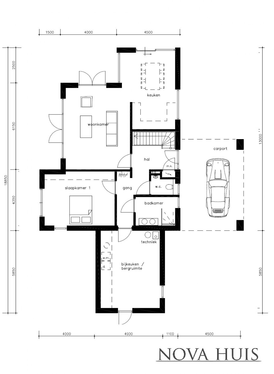 NOVA HUIS K370 bungalow levensloopbestendig kleine verdieping Staalframebouw Nederland