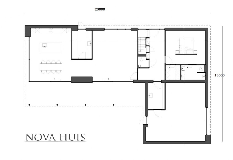 NOVA-HUIS K381 v1 Moderne  levensloopbestendige villa met verdieping staalframebouw ATLANTA - METEOR