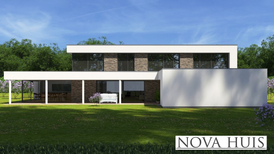 NOVA-HUIS K381 v1 Moderne  levensloopbestendige villa met verdieping staalframebouw Nederland 