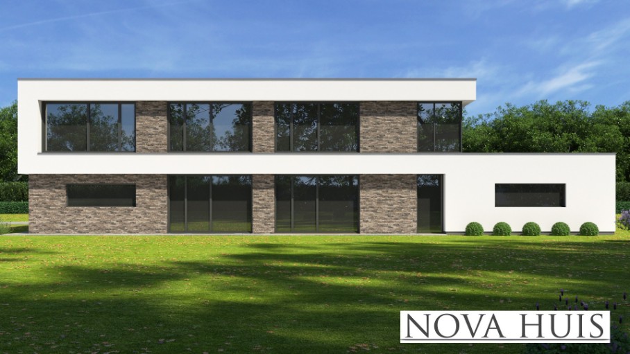 NOVA-HUIS K381 v1 Moderne  levensloopbestendige villa met verdieping staalframebouw Nederland 