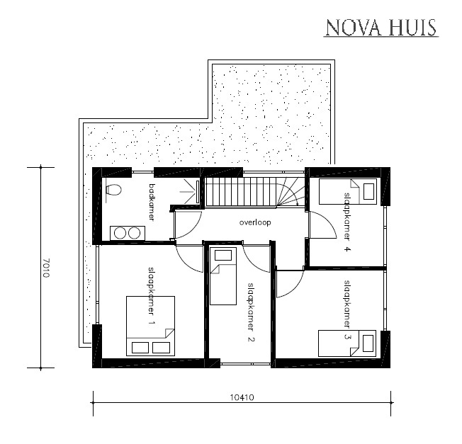 NOVA-HUIS K385 kubistisch 2laags met plat vlak dak ATLANTA MBS 