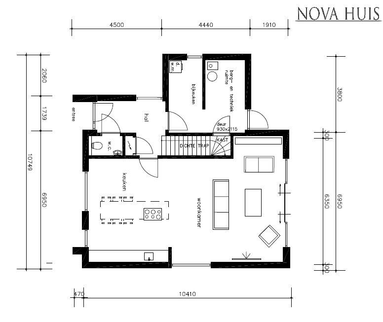 NOVA-HUIS K385 kubistisch 2laags met plat vlak dak staalframebouw Nederland 