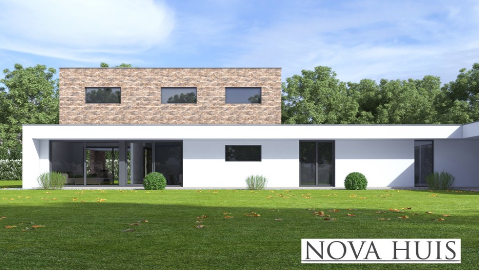 NOVA HUIS K388 moderne kubistische levensloopbestendige woning ATLANTA Staalframebouw 