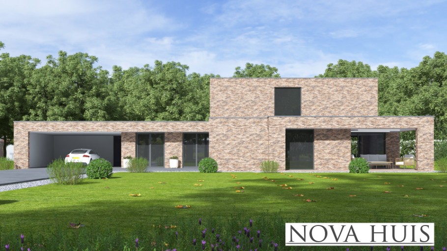 NOVA HUIS K388 moderne kubistische levensloopbestendige woning Staalframebouw Nederland