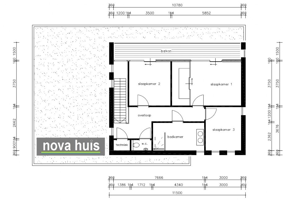 NOVA-HUIS architectuur kubistische woning K62 v1 dakterras gevelstuc hout natuursteen grote inpandige garage 