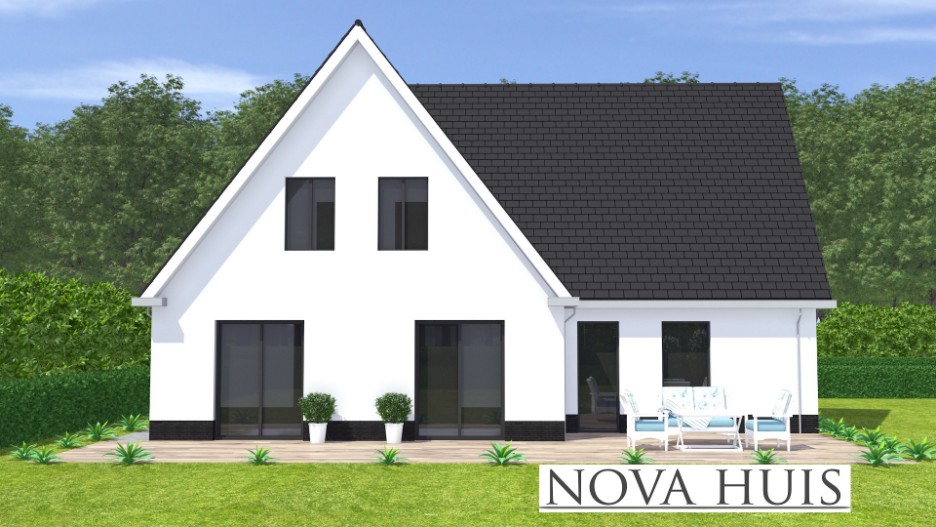 NOVA HUIS Kap 124 royale woning met zijbeuk prefab bouw van ATLANTA MBS staalframebouw