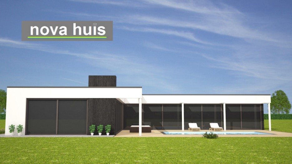 NOVA-HUIS Moderne gelijkvloerse bungalow met plat dak ontwerpen en bouwen A33