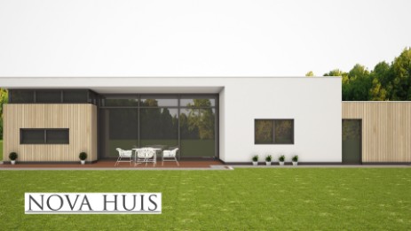 NOVA-HUIS Moderne gelijkvloerse woning onder architectuur energieneutraal plat dak A55 NOVA-HUIS Moderne gelijkvloerse woning onder architectuur energieneutraal plat dak A55