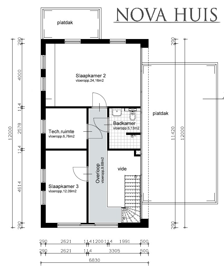 NOVA-HUIS Moderne kubistische woning met verdieping bouwen slaapkamer en badkamer beneden M254