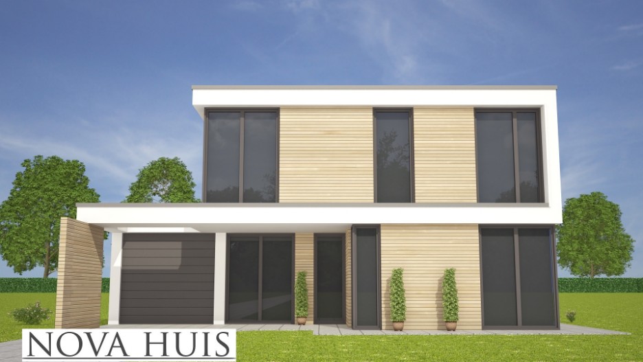 NOVA-HUIS Moderne kubistische woningontwerpen en energieneutrale bouw STAALFRAMEBOUW 155