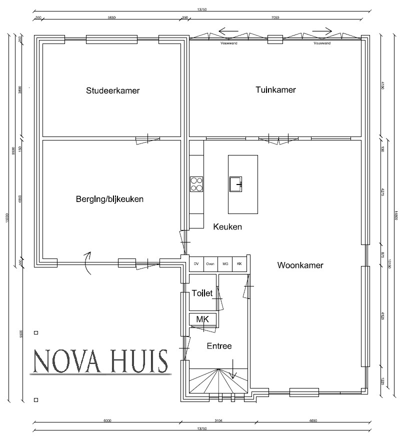NOVA-HUIS Moderne kubistische villa inspired Frank Lloyd Wright onderhoudsvrij energieneutraal M258