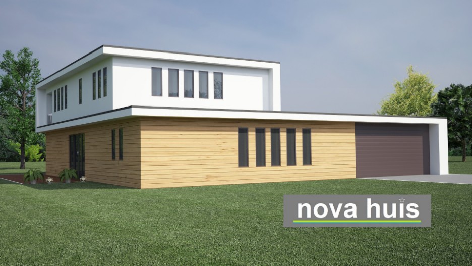 NOVA-HUIS Mooie moderne villa met atelier in kubistische bouwstijl overdekte terrassen veel glas K21